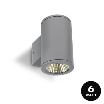 Applique da muro 12W 880lm 138mm serie Garden 220V IP54 Luce bidirezionale - Grigio