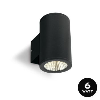 Applique da muro 12W 880lm 138mm serie Garden 220V IP54 Luce bidirezionale - Nero