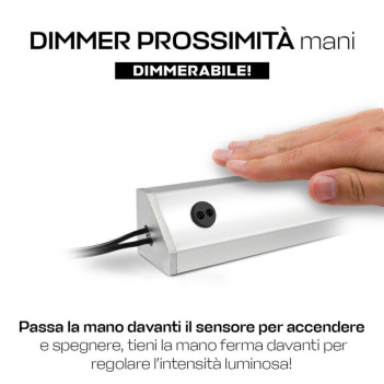 Interruttore e Dimmer con Sensore di Prossimità 12-24DC 8A per Accensione passaggio della mano per Strisce Led DS02