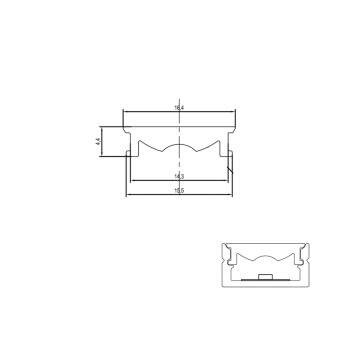 Cover Trasparente con lente da 38D da 3mt per profilo in alluminio modelli 1809/2609/007