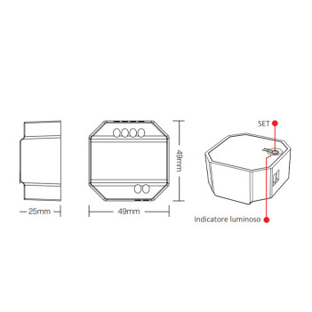 MiBoxer Mi Light TRI-C1 Modulo Dimmer Triac AC 100-240V