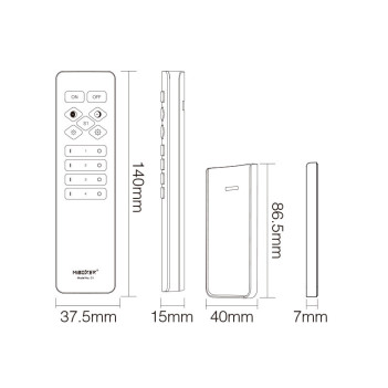 MiBoxer MiLight C1 Remote Control with Magnetic Holder Single Colour/Dual White Dimmer - Black