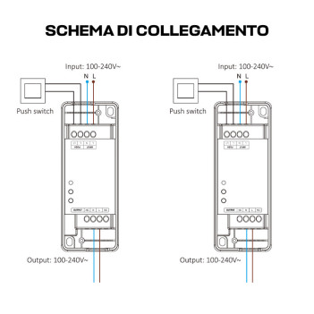 MiBoxer Mi Light TRI-PR Modulo Dimmer Triac AC 100-240V 500W Gestione da Telecomandi Mi Light e Pulsante Push