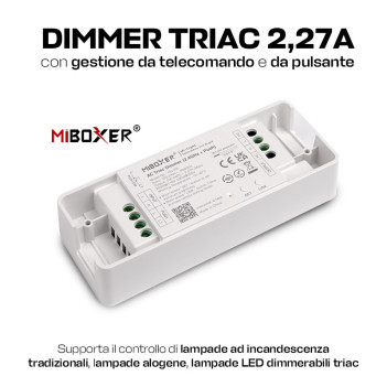 MiBoxer Mi Light TRI-PR Modulo Dimmer Triac AC 100-240V 500W Gestione da Telecomandi Mi Light e Pulsante Push