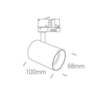 Led Spotlight for Three-Phase Track DARK LIGHT SERIES with GU10 lamp holder