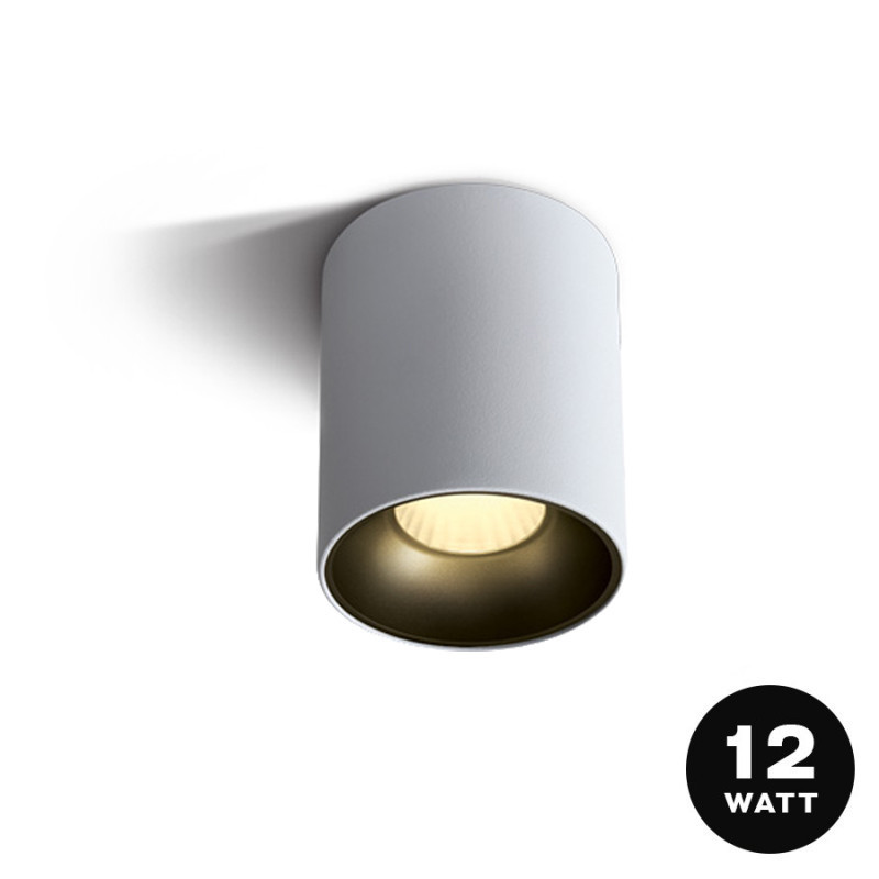 Spotlight 12W 3000K IP20 CYLINDER Series 100x73mm Black