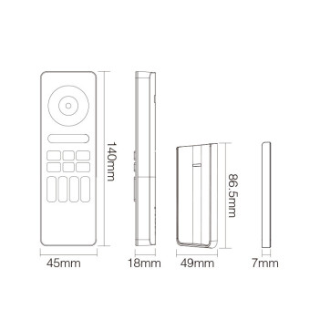 MiBoxer MiLight Telecomando C5 con supporto Magnetico Dimmer Multicolore RGB+CCT - Nero