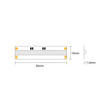 Striscia Led COB CCT CRI90 150W 15.000lm DC 24V Dual White 2700K - 6500K IP20 PCB 10mm Chip Led Continua