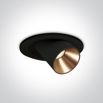 Recessed Spotlight 9W 675lm 3000K Cri90 230V 120mm Hole Black - RCB Series