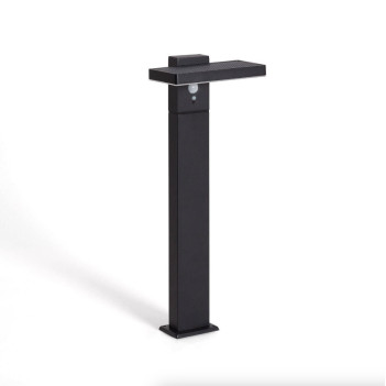 Solar Garden Bollard 285lm 3000K IP44 500mm Movement Sensor Black - PGS-B Series