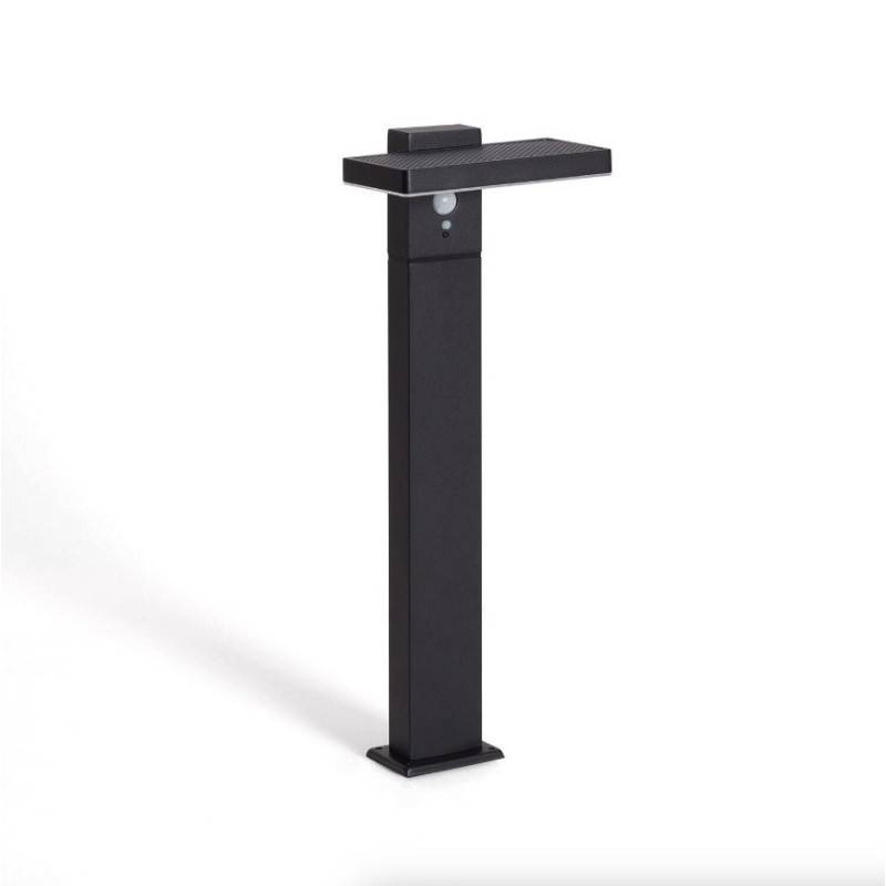 Solar Garden Bollard 285lm 3000K IP44 500mm Movement Sensor Black - PGS-B Series