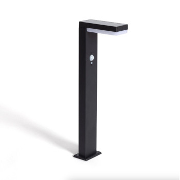 Solar Garden Bollard 135lm 3000K IP44 500mm Movement Sensor Black - PGS-G Series