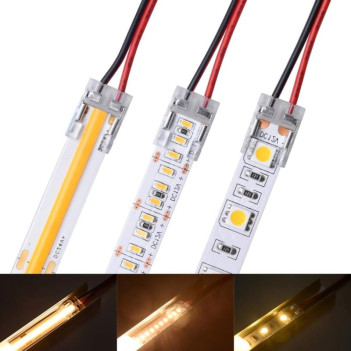 Connector for 2 Single Colour Led Strips with 8mm PCB - Cable 135mm