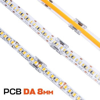 Connettore per 2 Strisce Led Monocolore con PCB da 8mm