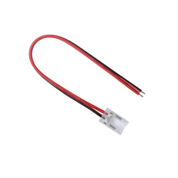 Connector with Cable for Single Colour Led Strip with 10mm PCB - 15 cm Cable