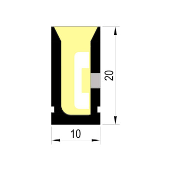 Flexible Led Neon 10mt 180W RGBW 24V IP67 10mm - Cuttable - NS1020 Series