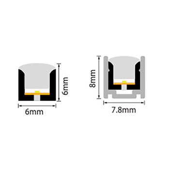 Flexible Led Neon 5mt 40W 24V IP67 Cri90 - Free Cut - NS0606 Series