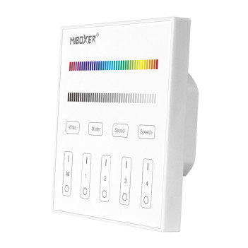 MiBoxer Mi-Light Telecomando da Muro DMX512 e RF Multicolore RGBW Dimmer 4 Zone Full Touch X4