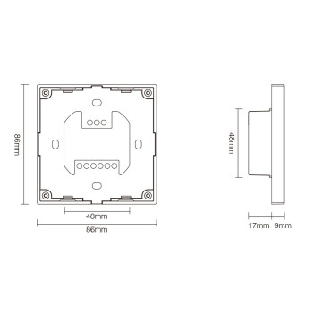 MiBoxer Mi-Light DMX512 and RF Multicolour RGBW 4-Zone Full Touch X4 Wall Remote Control