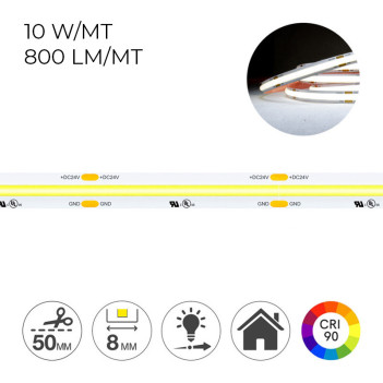 COB Led Strip 50W 4250lm 24V IP20 PCB 8 mm Chip Led Continued