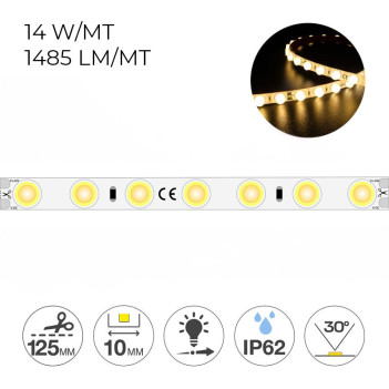 Led Strip 70W 7425lm 24V IP62 PCB 10mm Coil 280 SMD 2835 with 30D optic