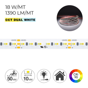 Led Strip 24V 90W CCT Variable Kelvin from 2700k - 6500k IP20 5mt en