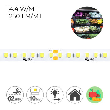 Led strip for food counter with fruit and vegetables 72W 24V 4000K coil of 640