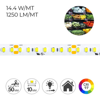 Led Strip for Food Counter with Fruits and Vegetables 72W 24V 5000K coil of 700