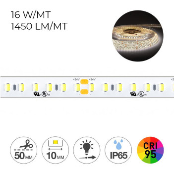 Striscia Led Serie H.C. CRI95 90W 9000lm 24V IP65 PCB 10mm