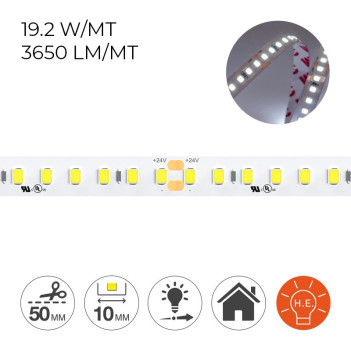 H.E. series LED strip 96W 18250lm 24V IP20 PCB 10mm coil of 800 SMD 2835 en