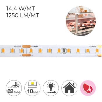 Led strip for meat and salami food counter 72W 24V 3100K coil of 640 SMD 2835 en