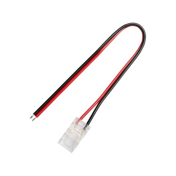 Connector with Cable for Single-colour Led Strip with 8mm PCB - 15 cm Cable