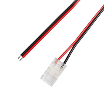 Connector with Cable for Single-colour Led Strip with 8mm PCB - 15 cm Cable