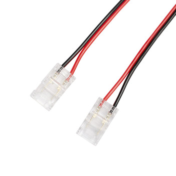 Connettore per 2 Strisce Led Monocolore con PCB da 8mm - Cavo 135mm