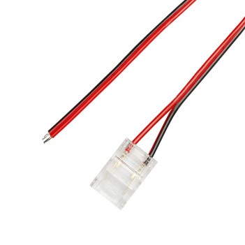 Connector with Cable for Single Colour Led Strip with 10mm PCB - 15 cm Cable