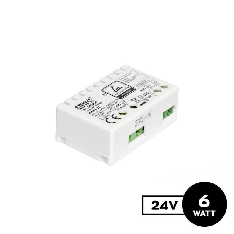 Alimentatore Actec Mini 6W 24V - Mini24V/6W su KingLed