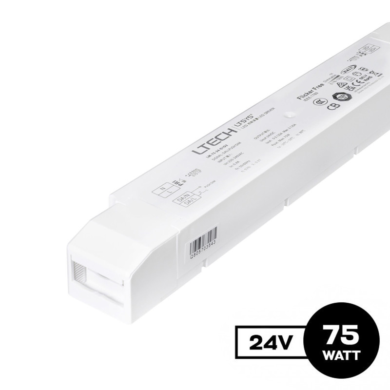 Alimentatore 75W 24V DALI e PUSH Dimming - LTech LM-75-24-G1D2