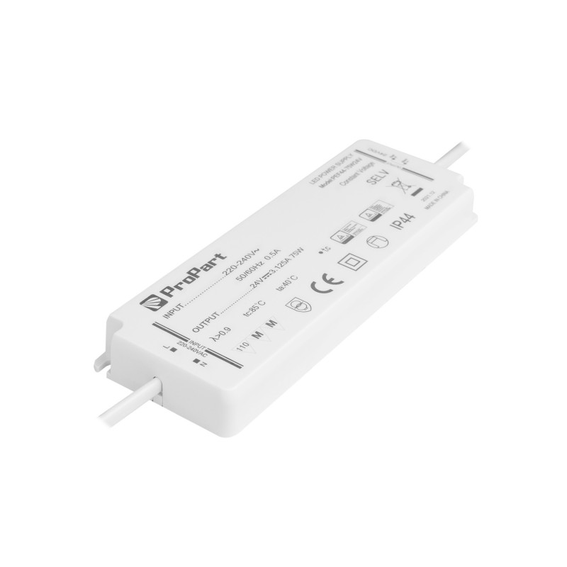 Alimentatore Slim IP44 75W 24V per Strisce Led - Serie