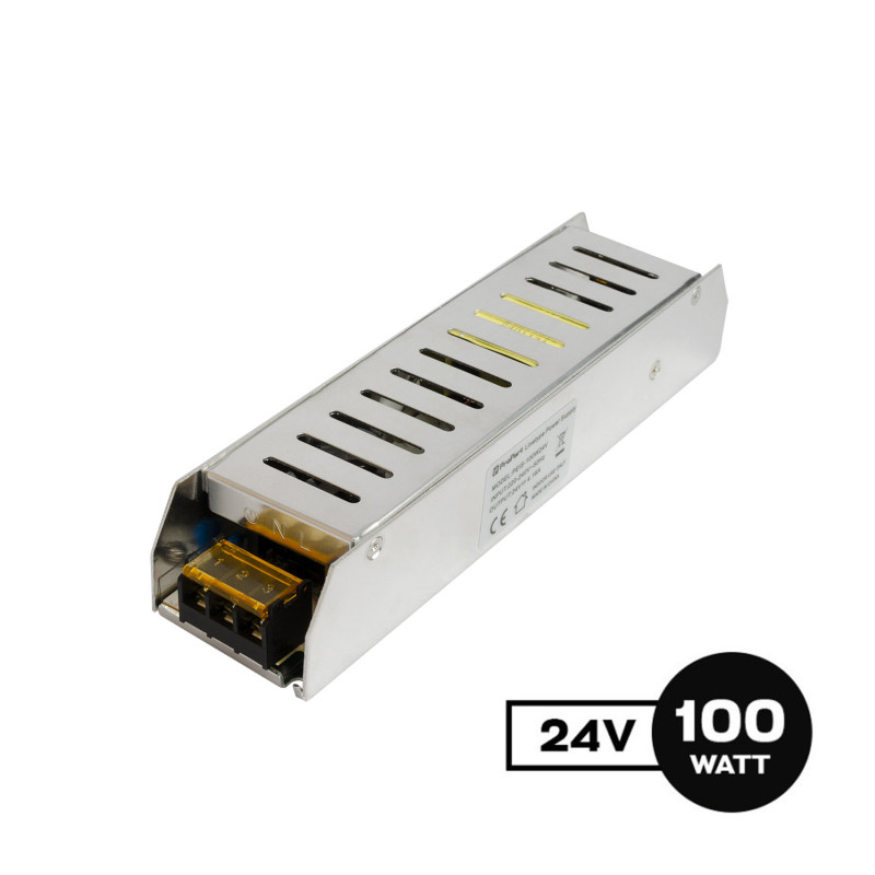 Alimentatore Metallico Slim 100W 24V per Strisce Led -