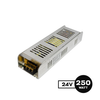 Alimentatore Metallico Slim 250W 24V per Strisce Led -