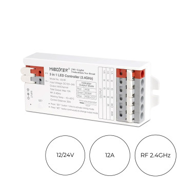 MiBoxer Mi Light E3-RF is an RF Receiver for RGB/RGB+W/RGB+CCT LED Strips at