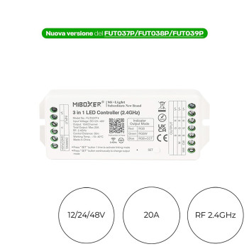 MiBoxer Mi Light FUT037P+ Ricevitore RF 20A per Strip Led