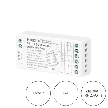 MiBoxer Mi Light FUT037Z+ Ricevitore ZigBee 3.0 per Strip Led RGB/RGB+W/RGB+CCT da 12/24V