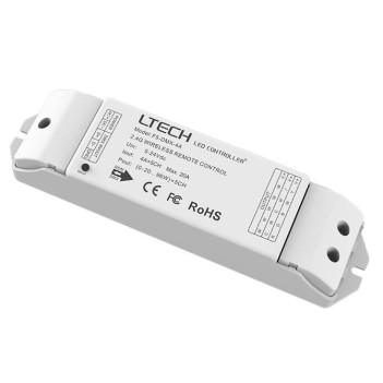 Controller LTech F5-DMX-4A Ricevitore DMX512 e RF 2.4GHz 20A 5-24V 4CH