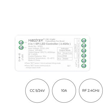 MiBoxer MiLight SPIR3 Ricevitore SPI Digitale DC 5-24V 10A Multicolore