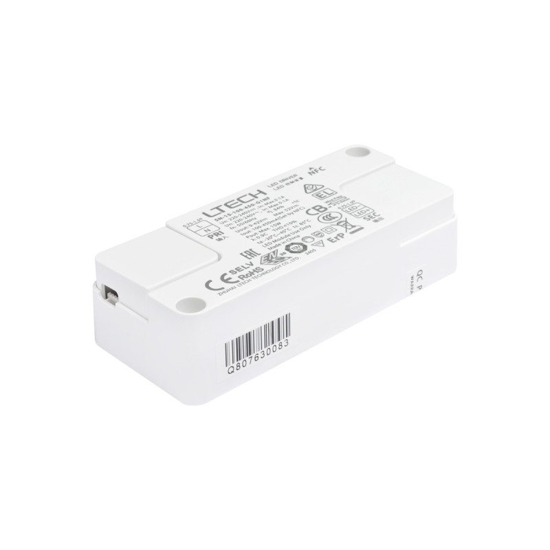 Alimentatore LTech in Corrente 15W 100-450mA 9-24V - Programmabile NFC SN-15-100–450-G1NF