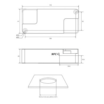 Alimentatore LTech in Corrente 45W 300-1050mA 9-24V - Programmabile NFC SN-45-300–1050-G1NF