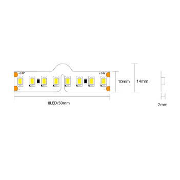 Striscia Led Multi-Flex 72W 11435lm 24V IP20 PCB 14mm Bobina da 800 sms 2835