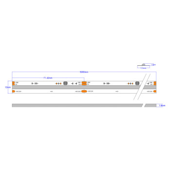 M1903B Digital Led Strip RGB 50W 12V IP65 PCB 13mm COB Led 70 PIXEL