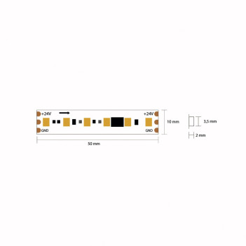 Striscia Led Digitale WS2811 Running 60W 4000lm 24V IP67 PCB 12mm 600 SMD 100 PIXEL